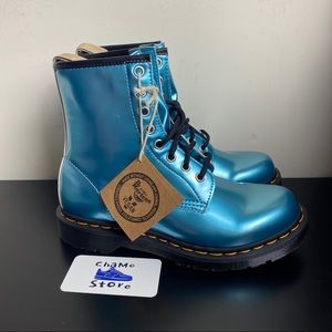Dr. Martens 1460 Vegan Lace Up Metallic Blue boots